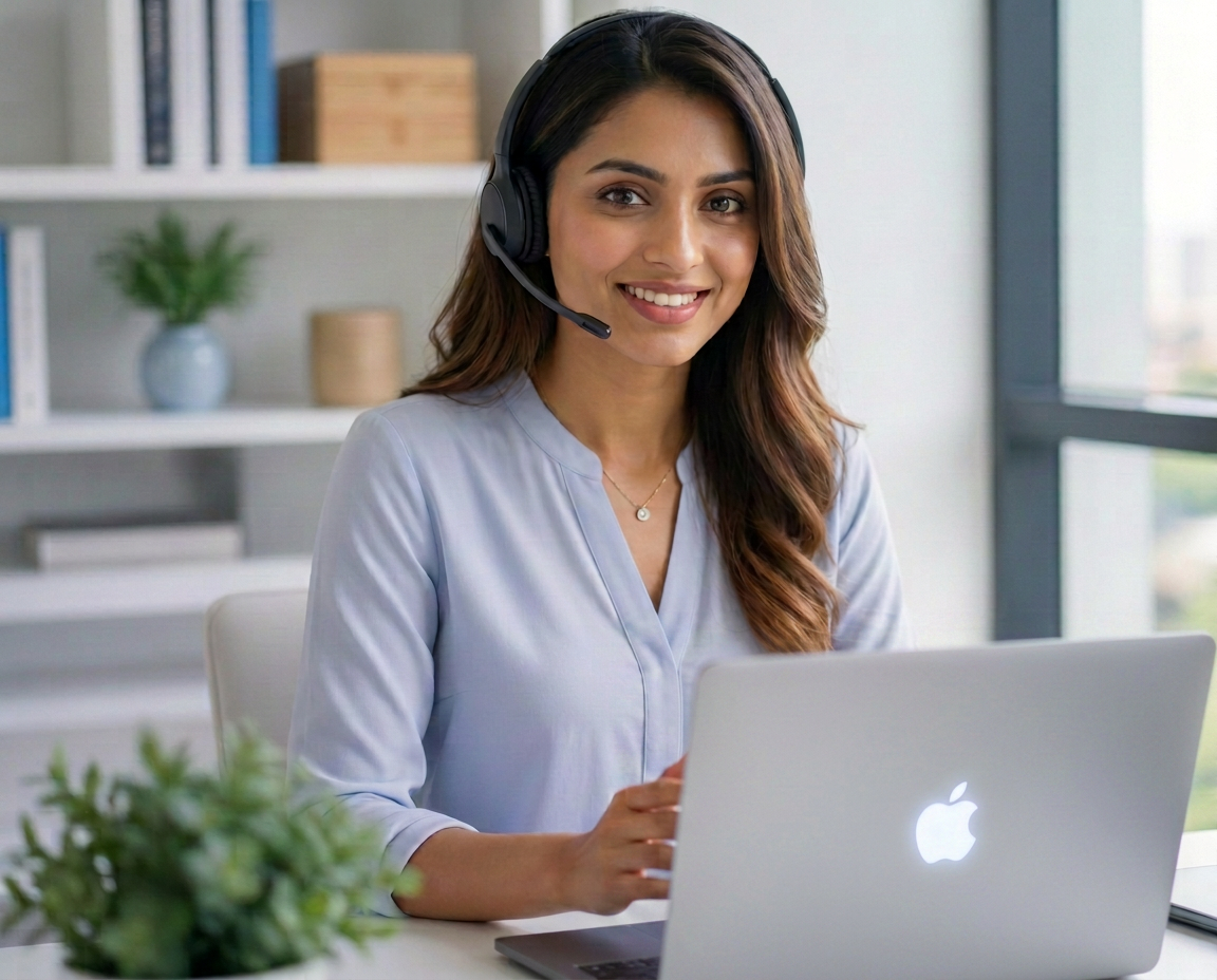 Virtual assistant working on macbook